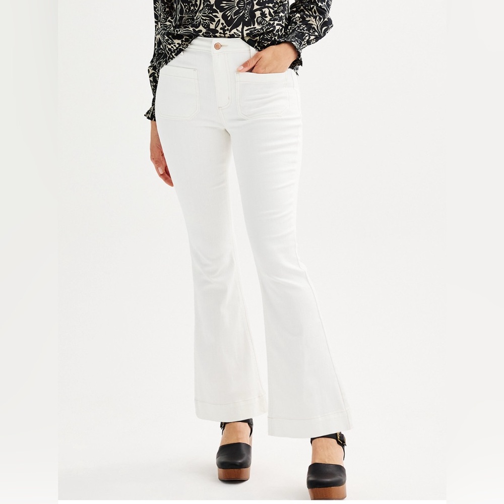 Sonoma women’s patch pocket high rise flare jeans size 16